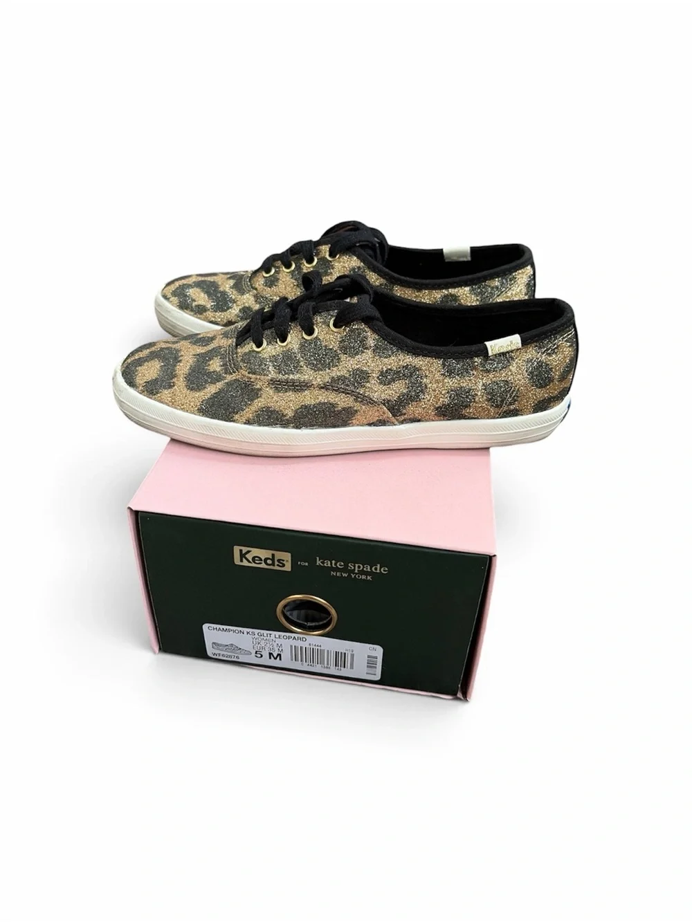 Keds x Kate Spade New York Champion Leopard Glitter Sneakers sz 5